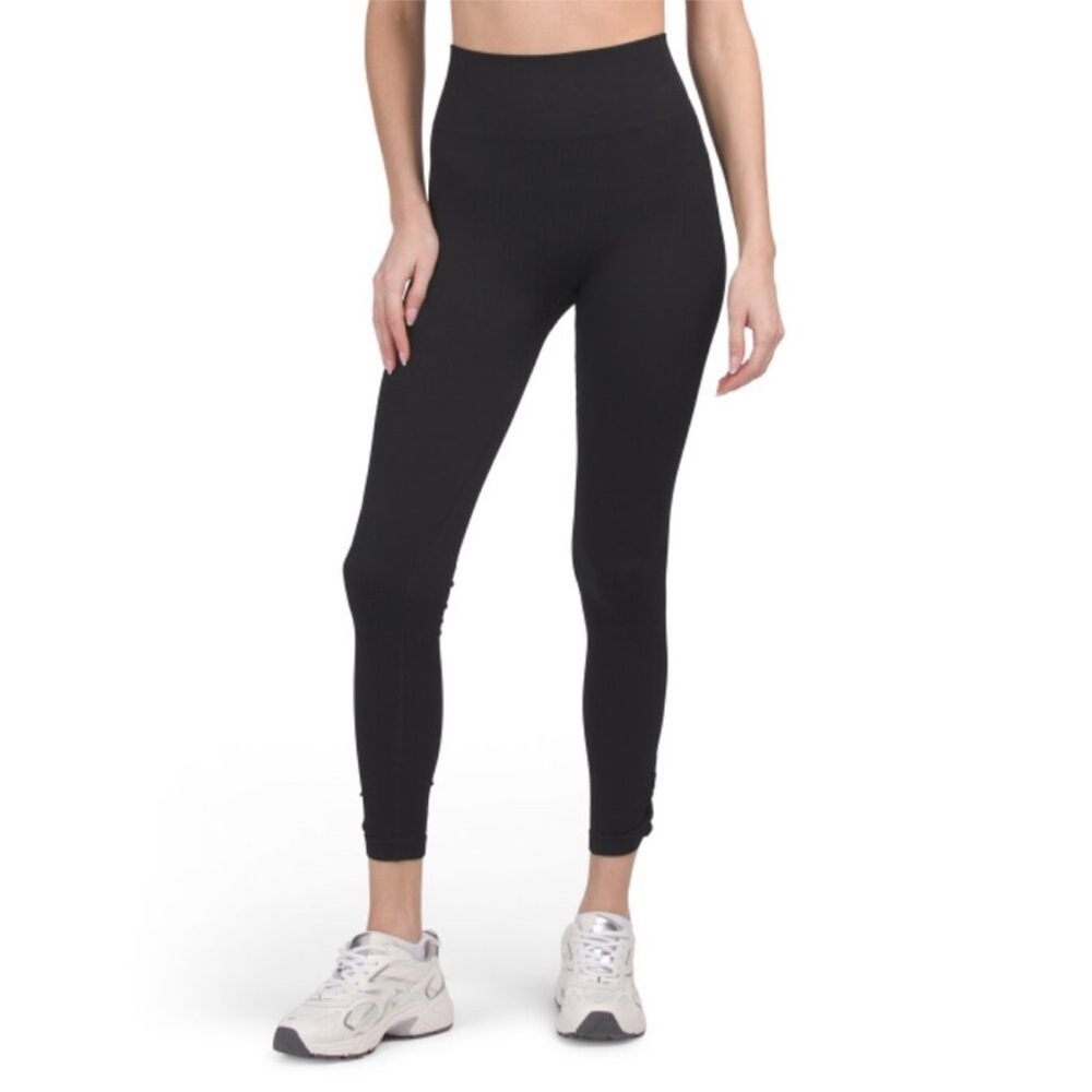 L*SPACE SIMMONS RIBBED STRETCH LEGGINGS PEEKABOO ANKLE SIZE M/L NWT